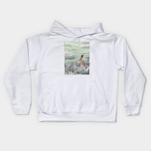 Hare in Heather Kids Hoodie by Melissa Jan